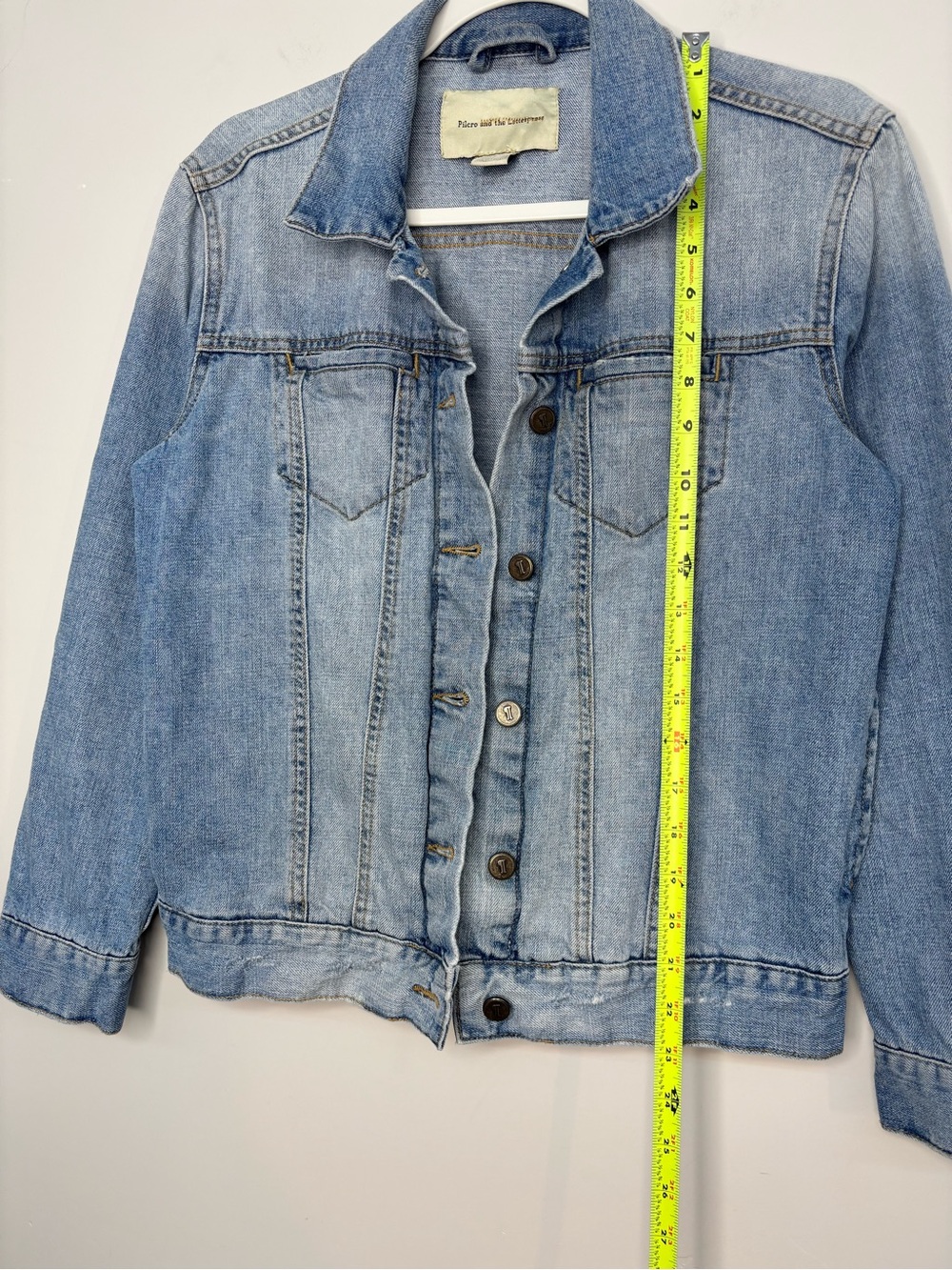 Pilcro and the Letterpress Anthropologie Light Wash Denim Jean Jacket Small - Picture 9 of 12